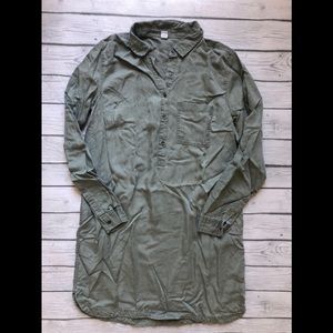 Old Navy Shirt Dress Olive Green